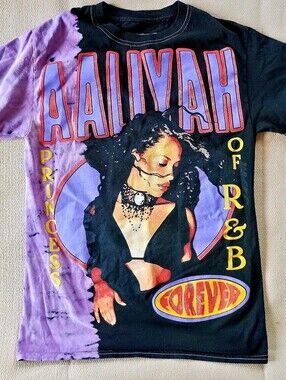Aaliyah "Princess of R&B" Ripple Junction Graphic Tee in Black & Purple